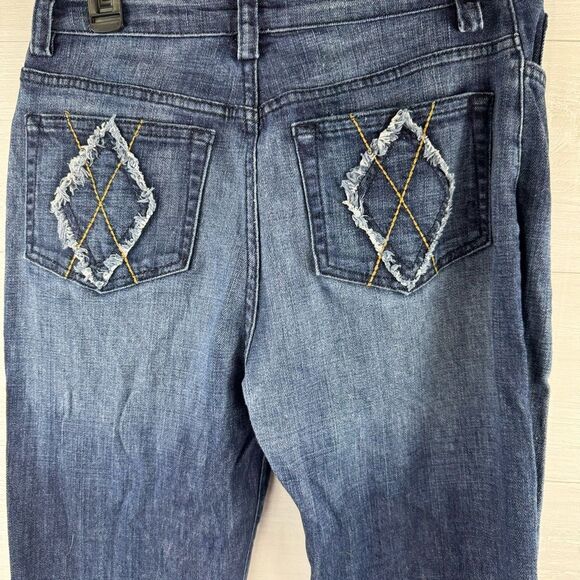 St. John Sport Fringe Pocket High Rise Straight Leg Jeans - Picture 4 of 6
